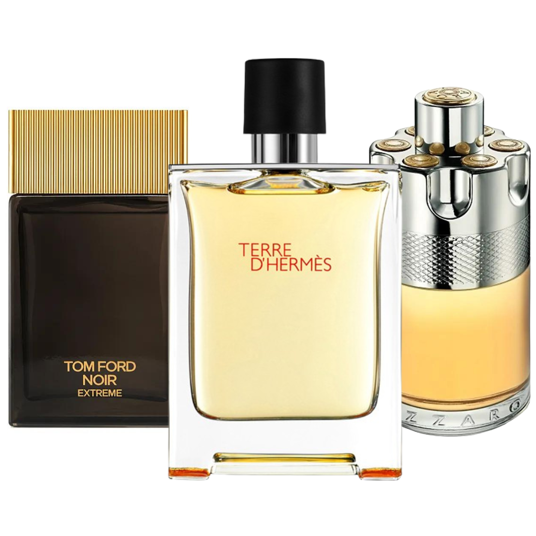 Комбо промоция от 3 парфюма: Terre d’Hermès, Azzaro Wanted и Tom Ford Noir Extreme, по 100 мл всеки.