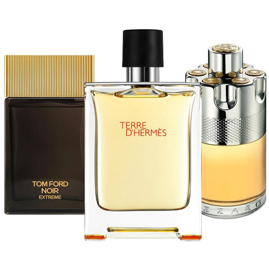 Комбо промоция от 3 парфюма: Terre d’Hermès, Azzaro Wanted и Tom Ford Noir Extreme, по 100 мл всеки.